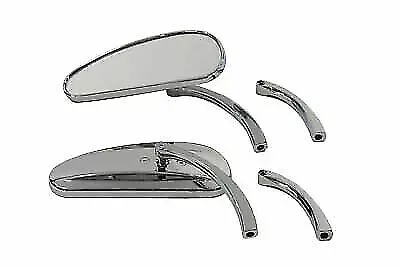 Deco Mirror Set Billet Chrome for Harley Davidson by V-Twin