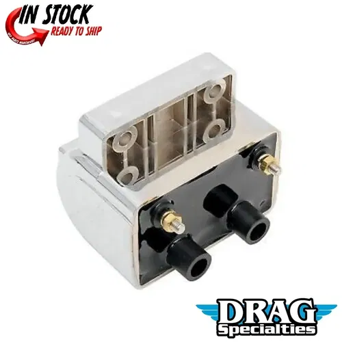 Drag Specialties 2102-0220 Chrome 5 ohm Points Type Dual-Fire Ignition Coil