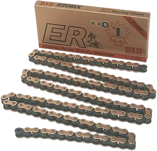 DID Fits 520 MX - High-Performance Motorcycle Chain - 120 Links - Gold/Black