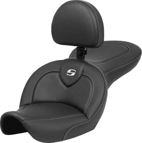 SADDLEMEN Roadsofa* Fits Seat - With Backrest - Carbon Fiber - FXDWG '96-'03