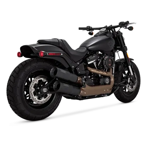 Vance &amp; Hines Fits HD Softail 18-22 Fatbob Hgh S/O Black Slip-On Exhaust
