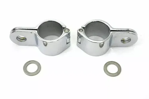 Chrome 1-1/4  Footpeg Mount Clamp Set for Harley Davidson by V-Twin