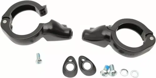Gloss Black 49mm Front Turn Signal Relocation Kit for Harley FXD Dyna 2020-1272
