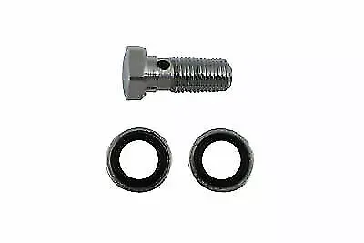 V-Twin Chrome Brake Hose 10mm Banjo Bolt Kit for Harley Davidson