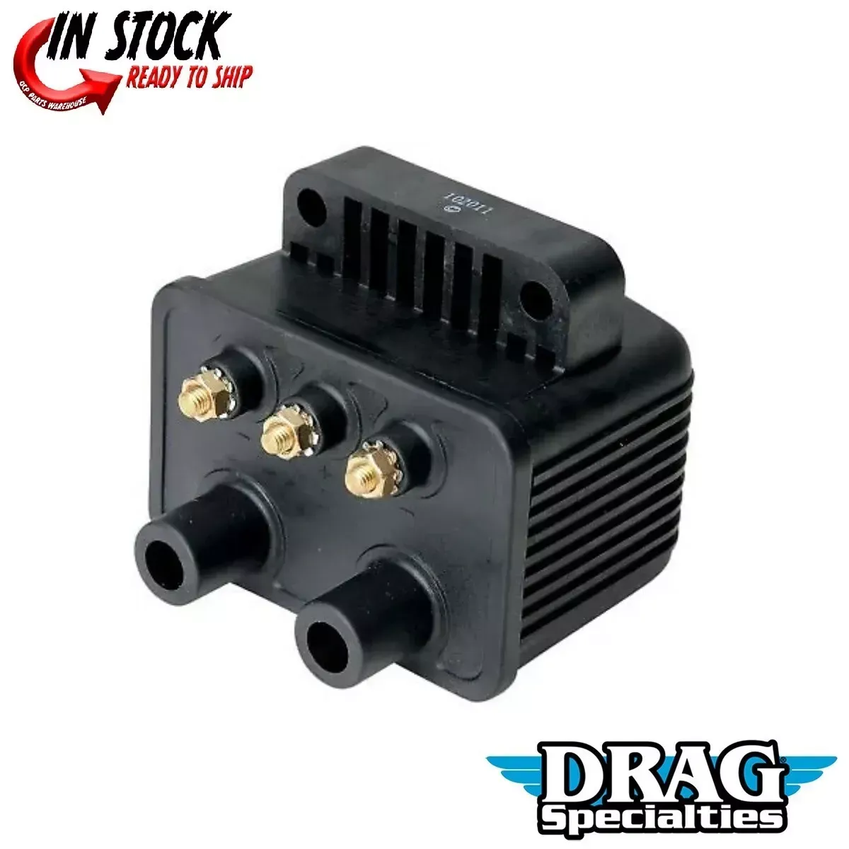 Drag Specialties Coil Harley W/ Electronic Ignition Single Fire 2.4 Ohm Black