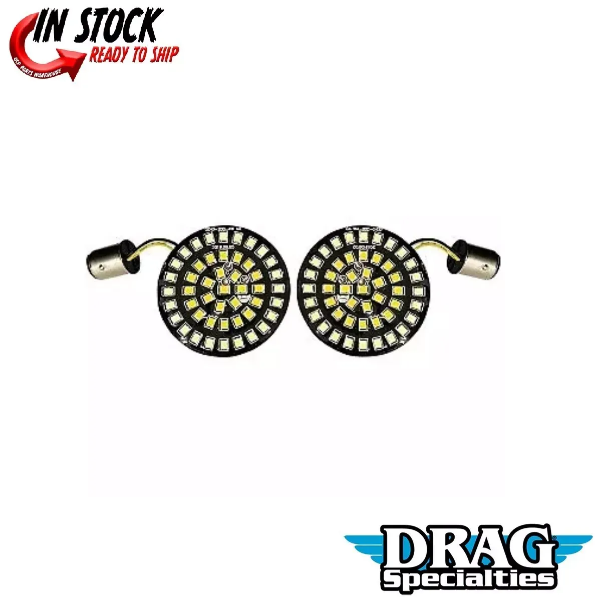 Drag Specialties 2020-1807 Front Dual Ring Bullet Style Turn Signal Inserts