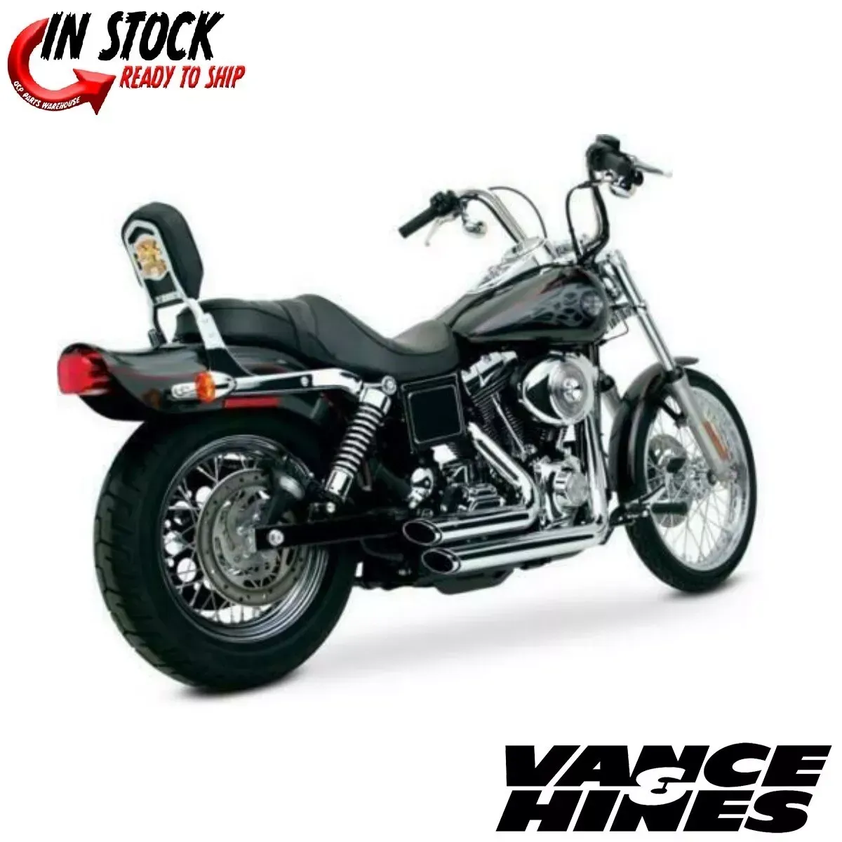 Vance & Hines Shortshots Staggered Full Exhaust System Chrome #17213