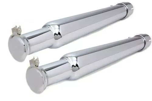 Chrome Megaphone Muffler Set for Harley Davidson by V-Twin