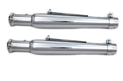 Chrome Megaphone Muffler Set for Harley Davidson by V-Twin