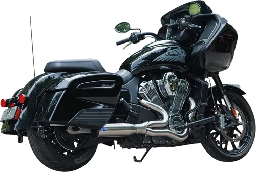 S&amp;S CYCLE Fits 2-into-1 Qualifier Exhaust System - Race Only - Brushed -
