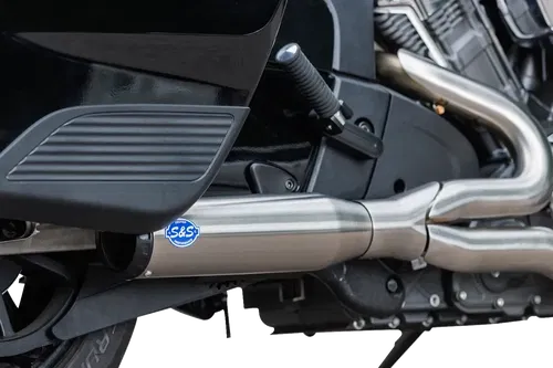 S&amp;S CYCLE Fits 2-into-1 Qualifier Exhaust System - Race Only - Brushed -