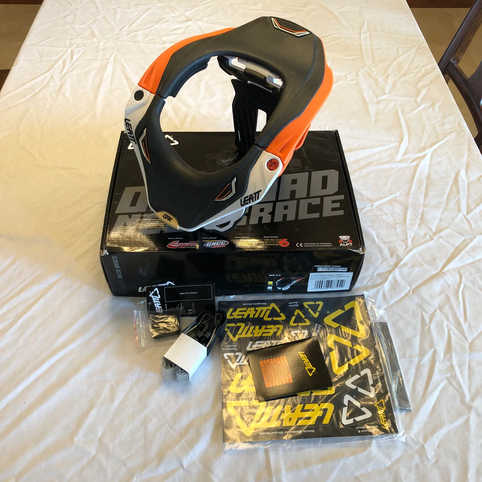 Leatt GPX 5.5 Neck Brace Orange / White / Black Size S/M