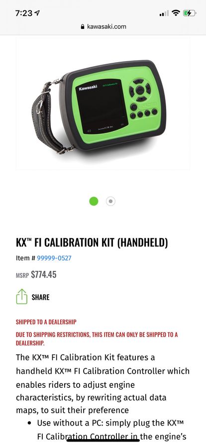 Kawasaki KX Fi Calibration Kit