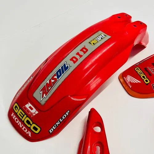 CR85 PLASTICS KIT SHROUDS FENDERS GEICO UFO HONDA CR 85 R RB (2003-2008)