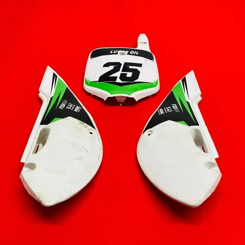 KX65 NUMBER PLATES KIT FRONT SIDE COVERS GENUINE OEM KAWASAKI RM KX 65 2000-2019