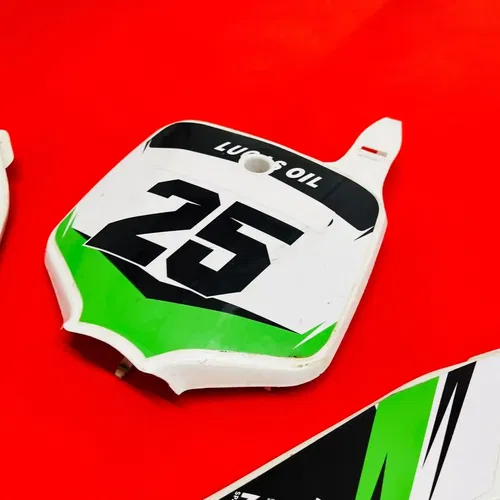 KX65 NUMBER PLATES KIT FRONT SIDE COVERS GENUINE OEM KAWASAKI RM KX 65 2000-2019