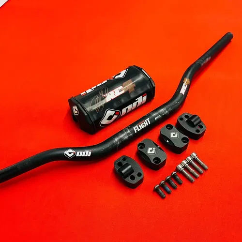 ODI Podium Flight RC4 Signature Motocross Handlebars W 1 1/8 Clamps, Bar Pad