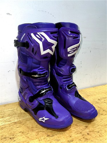 Alpinestars Tech 10 Purple Boots Size 8 Worn 1x