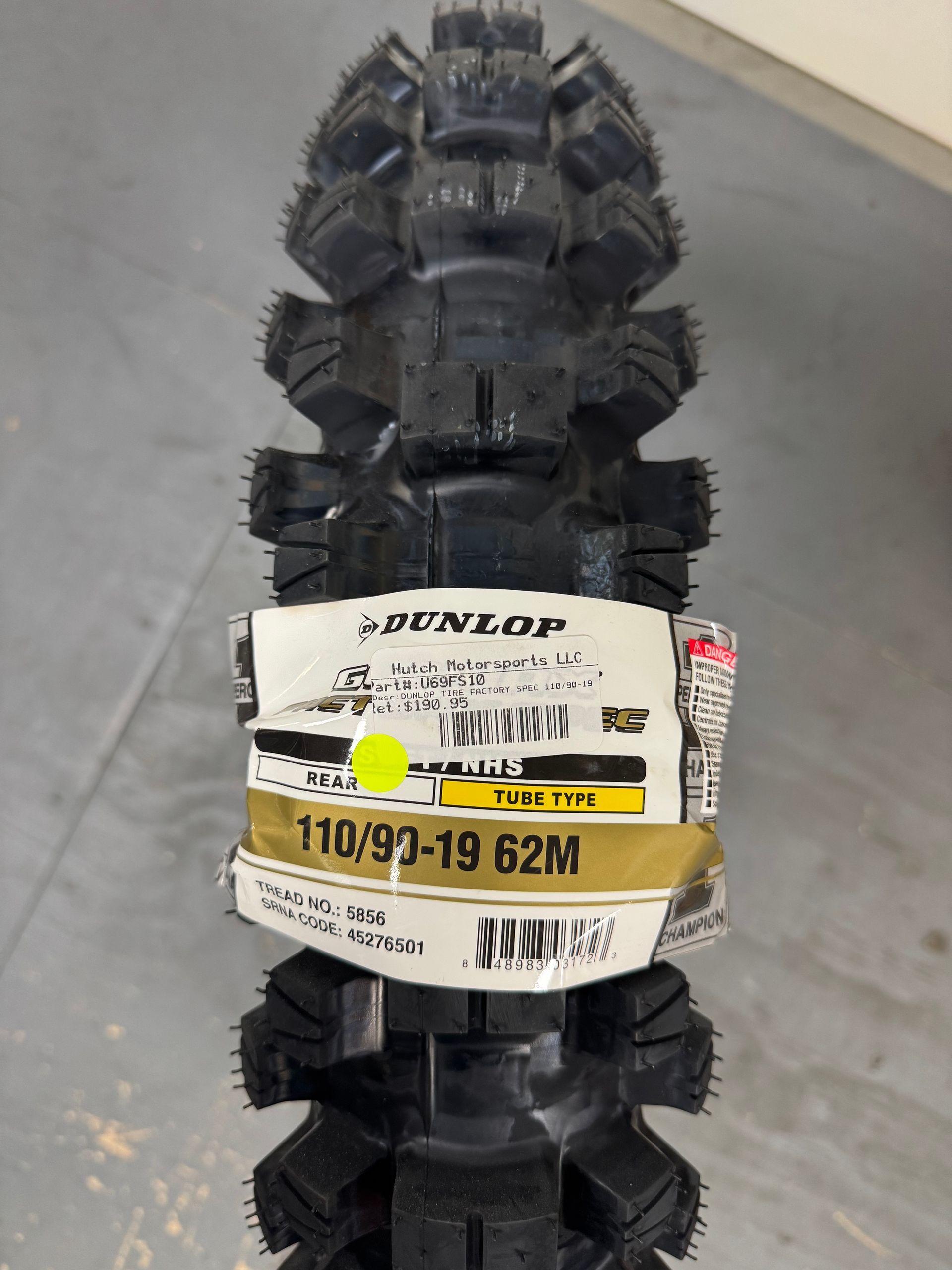 Dunlop Tire Factory Spec 110/90-19
