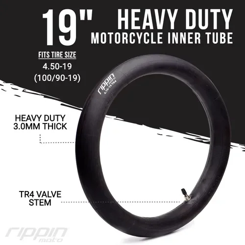 Rippin Moto 100/90-19 (4.10 X 19) Heavy Duty Motorcycle Tube - 3mm Thick