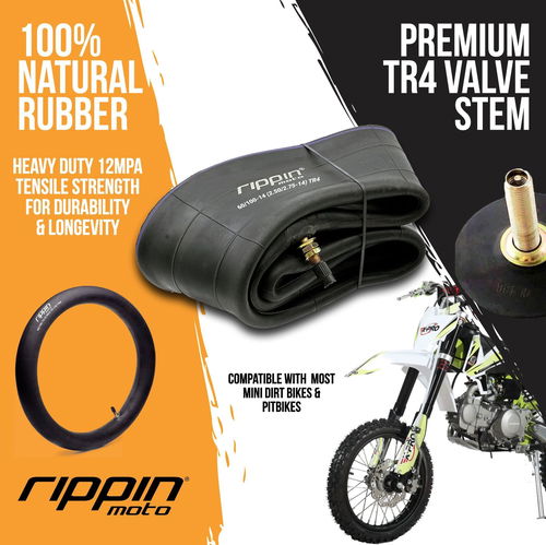 60/100-14 (2.50/2.75 x 14) Heavy Duty 14" Motorcycle Inner Tube - 3mm Thick