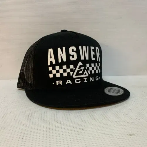 Answer Racing SnapBack Hat/Cap - Black OSFM