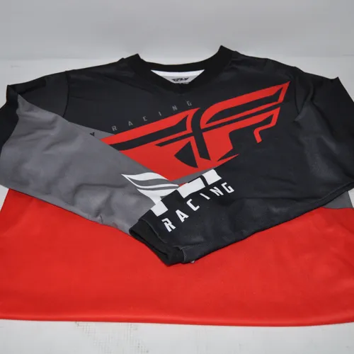 Fly Racing Kinetic Jersey Red/Black/Grey - Youth X-Large