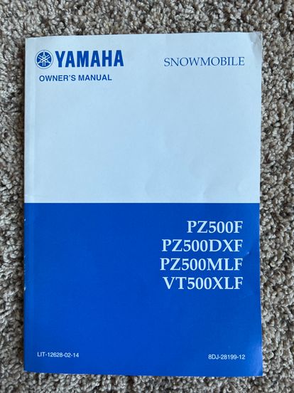 Yamaha 2000 PZ500F snowmobile OEM Owner’s Manual