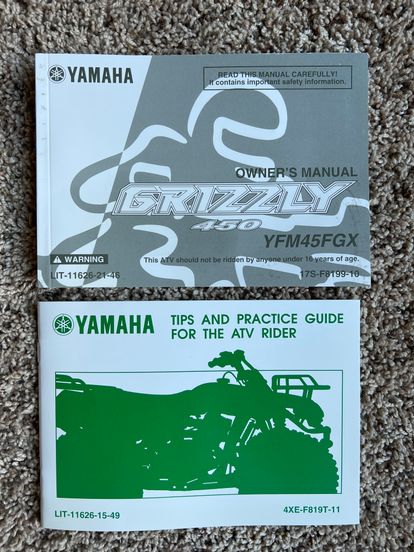 Yamaha Grizzly 450 OEM Owner’s Manual
