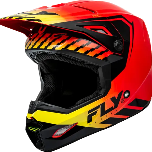 FLY RACING YOUTH KINETIC MENACE HELMET RED/BLACK/YELLOW 