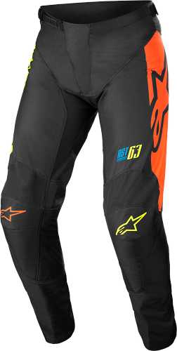 ALPINESTARS YOUTH RACER COMPASS PANTS BLACK/YELLOW FLUO/CORAL SZ 22