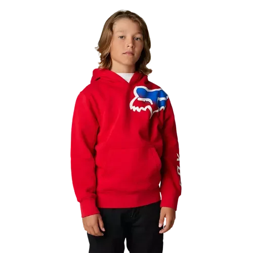 FOX YTH TOXSYK PULLOVER FLEECE HOODIE - FLAME RED