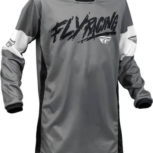 FLY RACING YOUTH KINETIC KHAOS JERSEY GREY/BLACK/WHITE