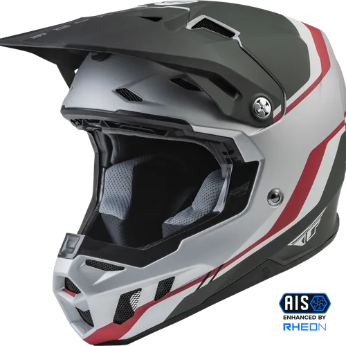 FLY RACING FORMULA CC DRIVER HELMET MATTE SILVER/RED/WHITE SM