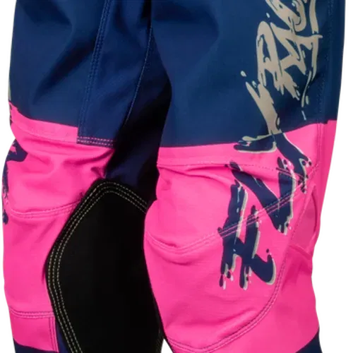 FLY RACING YOUTH KINETIC KHAOS PANTS PINK/NAVY/TAN 