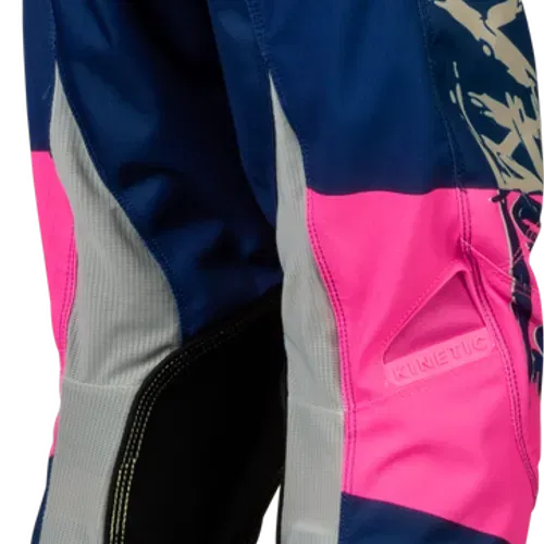 FLY RACING YOUTH KINETIC KHAOS PANTS PINK/NAVY/TAN 