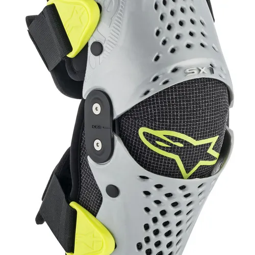 ALPINESTARS YOUTH SX-1 KNEE GUARDS SILVER/YELLOW SM/MD