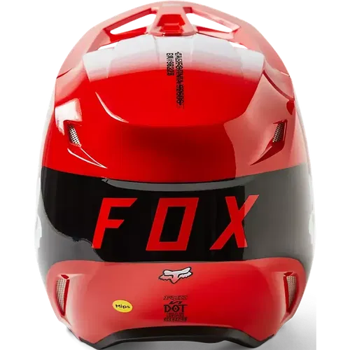 FOX YTH V1 TOXSYK HELMET DOT/ECE FLO RED