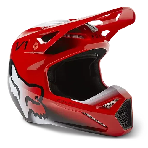 FOX YTH V1 TOXSYK HELMET DOT/ECE FLO RED