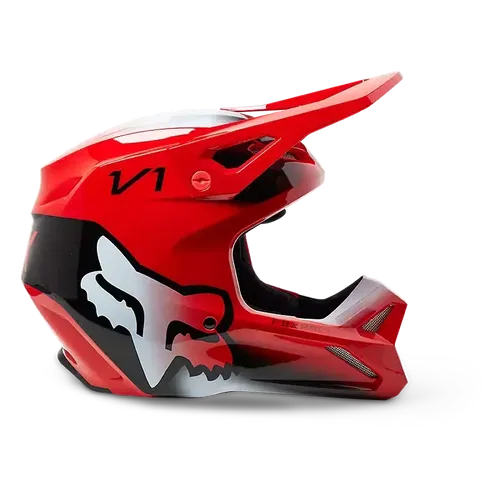 FOX YTH V1 TOXSYK HELMET DOT/ECE FLO RED