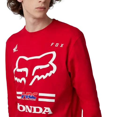FOX X HONDA LONG SLEEVE PREMIUM TEE - FLAME RED