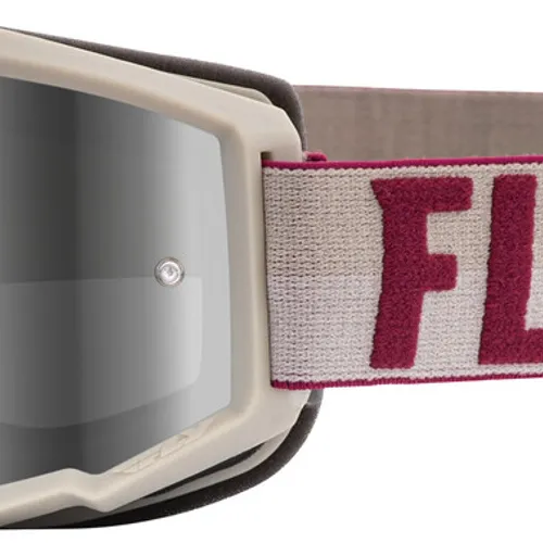 FLY RACING ZONE YOUTH GOGGLE STONE/BERRY W/SILVER MIR/SMOKE LENS W/POST