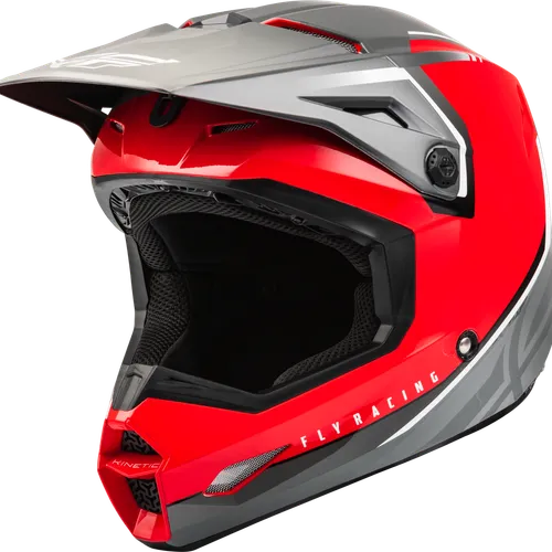 FLY RACING YOUTH KINETIC VISION HELMET RED/GREY YM