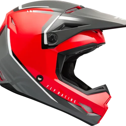 FLY RACING YOUTH KINETIC VISION HELMET RED/GREY YM
