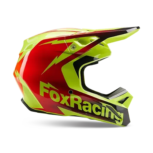 FOX YTH V1 STATK HELMET RD/YLW