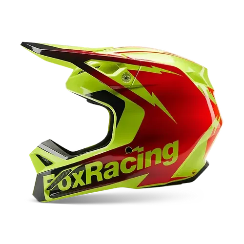 FOX YTH V1 STATK HELMET RD/YLW