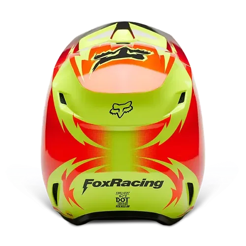 FOX YTH V1 STATK HELMET RD/YLW