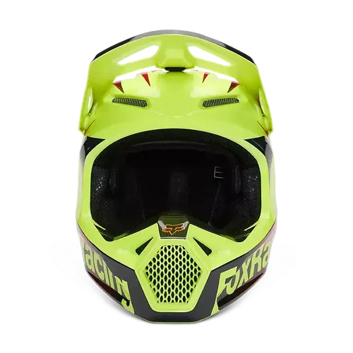 FOX YTH V1 STATK HELMET RD/YLW