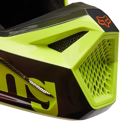 FOX YTH V1 STATK HELMET RD/YLW