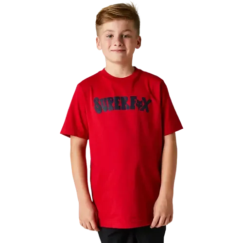 FOX YOUTH SUPR TRICK SHORT SLEEVE TEE - FLAME RED